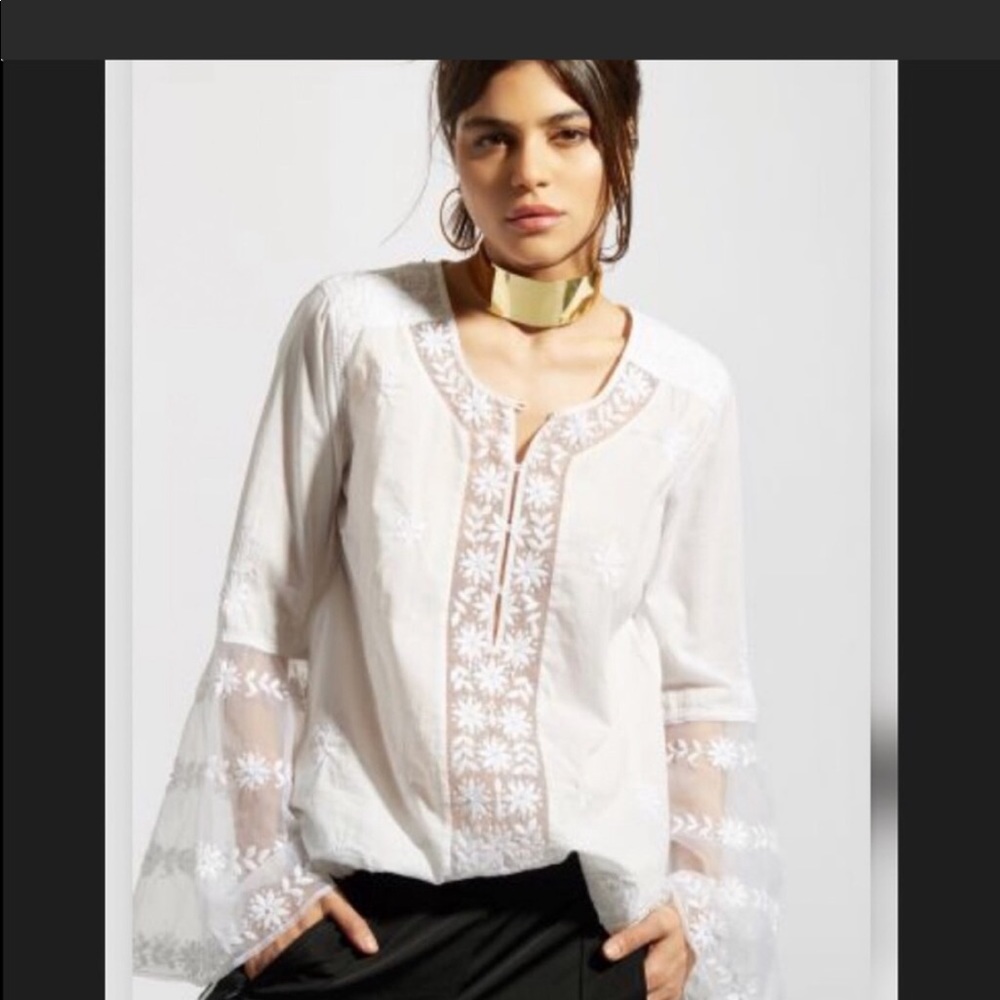 Calypso St. Barth White Embroidered Boho Top XS - Picture 8 of 8